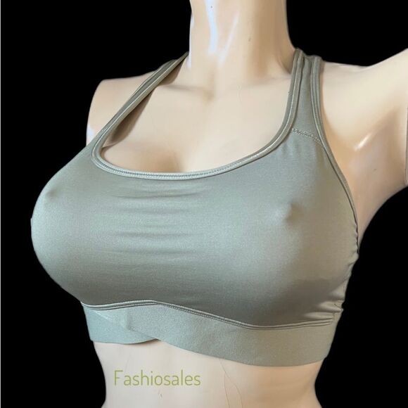 Victorias Secret The Player Unlined Racerback Sport Bra Medium Support Green - Picture 3 of 4
